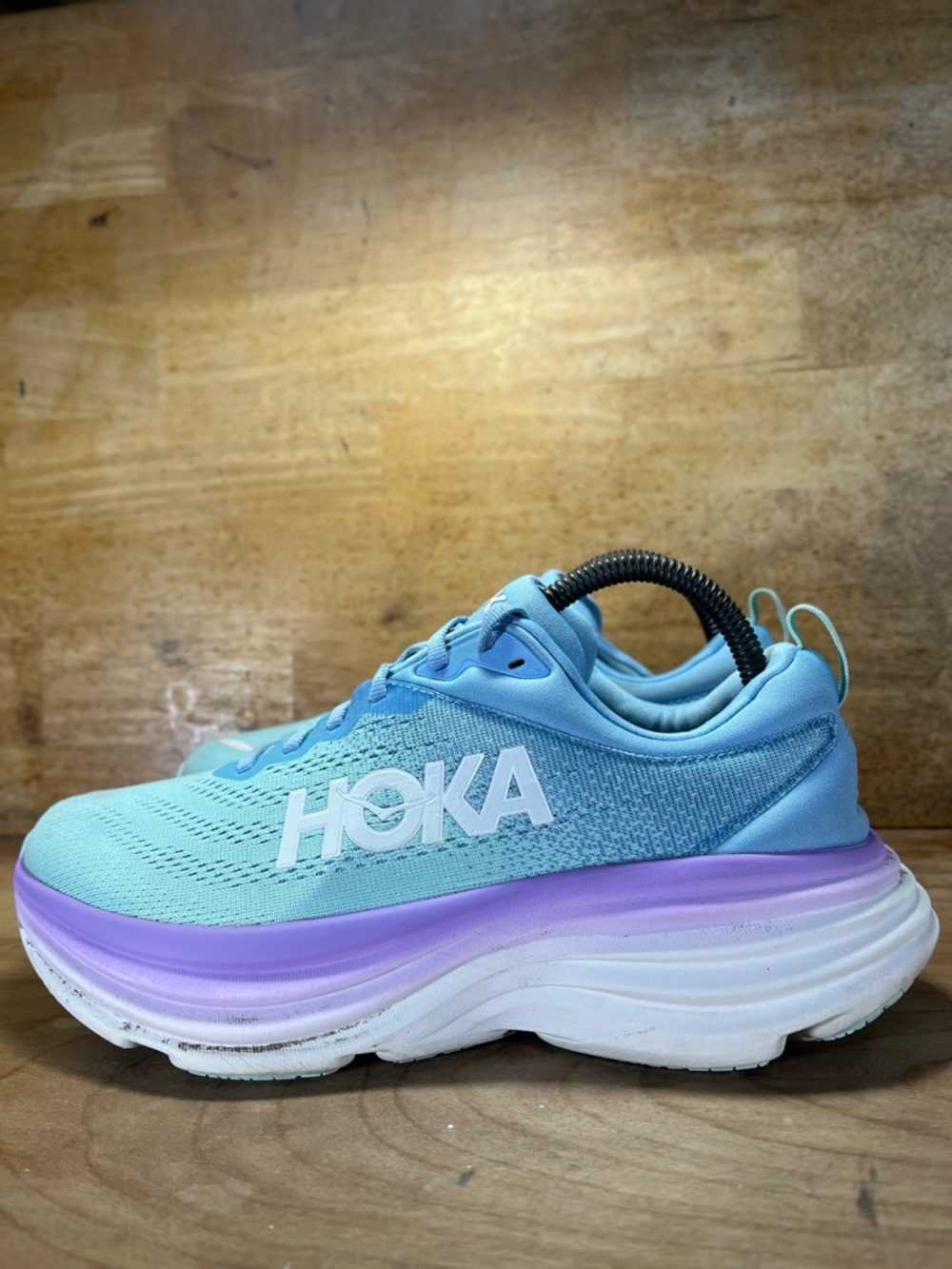 Hoka One One Bondi 8 Womens Size 8.5 Wide Running Shoes Sneakers Blue Purple - Picture 4 of 12